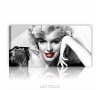 Marilyn labbra rosse 1 QUADRO MODERNO 90x45 STAMPA TELA ARREDAMENTO CASA UFFICIO