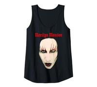Marilyn Manson Big Face Red Lips Canotta, Donna, Nero, XL