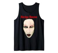 Marilyn Manson Big Face Red Lips Canotta, Uomo, Nero, L