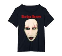 Marilyn Manson Big Face Red Lips Maglietta, Donna Plus-Size, Nero, 6X