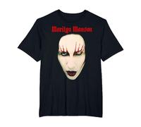 Marilyn Manson Big Face Red Lips Maglietta, Uomo Taglie Grandi, Nero, 6X Tall
