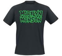 Marilyn Manson Classic Logo Uomo T-Shirt Nero XL 100% Cotone Regular