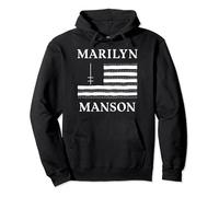 Marilyn Manson - Flag and Logo Felpa con Cappuccio