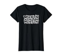 Marilyn Manson Logo Maglietta, Donna, Nero, XS