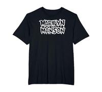 Marilyn Manson Logo Maglietta, Uomo Taglie Grandi, Nero, 2X Tall