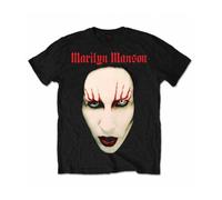 Marilyn Manson Red Lips T-Shirt Licenza Ufficiale Manga Corta Man Ragazzo