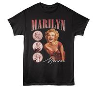 Marilyn Monroe - 3 Cerchio Comp - American Classici - Adulto Nero Manica Corta T