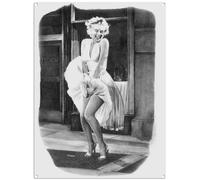 Marilyn Monroe Matita Ritratto Da Chris Durata Large Acciaio Insegna 40cm x 30cm