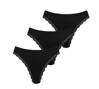 MARILYN Poupée Infinity Mutande Pizzo Donna Bikini String - Nero - XL - Confezione da 3