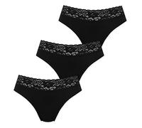 MARILYN Poupée Infinity Mutandina in Cotone con Cintura in Pizzo - Nero - XL - Confezione da 3