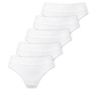 MARILYN Poupée Infinity Slip Brasiliano in Cotone con Cintura in Pizzo Bianco - XL - Confezione da 5