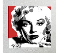 Marilyn QUADRO STAMPA TELA 50x50 cm ASTRATTO BIANCO NERO ROSSO ARREDO MONROE