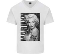 Marilyn Tattoo Maglietta In Cotone A V Per Uomo