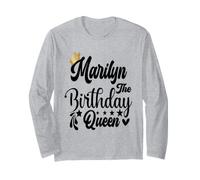 Marilyn The Birthday Queen Happy Birthday Shirt per Le Donne Maglia a Manica