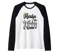Marilyn The Birthday Queen Happy Birthday Shirt per Le Donne Maglia con Maniche Raglan