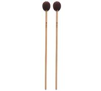 Marimba Mallets 2 - Pack | Maple Rods with Wool Wrapped Heads | Soft Percussion Mallets for Marimba/Xylophone/Vibraphone | Resilient Practice Accessories for Beginners & (brown wood pole)