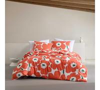 MARIMEKKO - Set copripiumino, biancheria da letto biologica super morbida, decorazione per la casa casual (arancione Unikko, Queen)