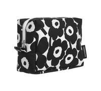 MARIMEKKO Vilja - Mini trousse Unikko in spugna di cotone (rosso) con motivo floreale da includere nei tuoi oggetti essenziali da viaggio, 22,9 x 10,2 x 17,8 cm, bianco, Large Cosmetic Bag, Trousse