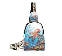 Marina animale alla moda Pesce Oceano grande marsupio borse a tracolla in pelle per le donne per il pacchetto di giorno, oceano pesce di mare animale, 1 size