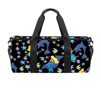 Marina balena sirena pesce stella marina sport palestra fitness allenamento borsone borsa da viaggio borsa tote borsa attrezzature per donne uomini, Multicolore, 17.7x9x9 inches