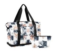 Marina Blu e Oro Rosa Bufalo Bufalo Plaid Fiocchi di Neve Borsone da Viaggio Oversize Borse da Viaggio Bagagli Borsa per il weekend Borsa da Palestra Borsone con Borsa da Toilette per Viaggi d'Affari