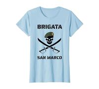 Marina Brigata San Marco Marina Militare Maglietta, Donna, Celeste, XL
