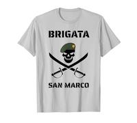Marina Brigata San Marco Marina Militare Maglietta, Uomo, Argento, XXL