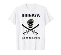 Marina Brigata San Marco Marina Militare Maglietta, Uomo, Bianco, 5XL
