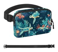 Marina Coral Turtle-994 - Marsupio a tracolla per uomo e donna, borsa da cintura per viaggi, casual, passeggiate, corsa, escursionismo, ciclismo, multicolore, 4 x 23 x 15 cm, Multicolore,