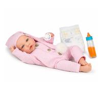 Marina & Pau Bambola Lia 45 cm con body morbido - Bambola da gioco morbida con ciuccio, bottiglia e pannolino per bambini (Lia - 45 cm)