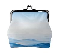 Marina - Portamonete da donna in pelle blu con chiusura a bacio, mini porta carte di credito per chiavi, rossetto, carino portamonete da viaggio