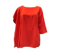 Marina Rinaldi Donna Arancione Floreale una Manica Camicetta Nwt
