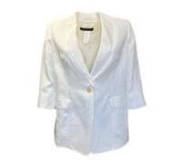 Marina Rinaldi Donna Bianco Casanova un Pulsante IN Lino Giacca Nwt