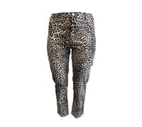 Marina Rinaldi Donna Marrone Recanati Animale Stampato Slim Fit Pantaloni Nwt