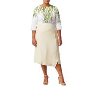 MARINA RINALDI Gonna Finta A Portafoglio Beige Circe Da Donna $425 NWT