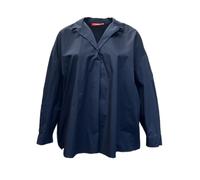 Marina Rinaldi Top In Cotone Blu Navy Donna Facolta Camicia Blusa NWT