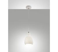 MARINA SOSPENSIONE BIANCA 1 LUCE IN METALLO E CERAMICA ATTACCO E27