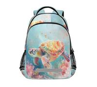 Marina Turtle Coral Soft Dream Zaini per bambini Scuola Zaino Studente Bookbag per Ragazzi Ragazze Casual Bag, Turtle Marine Coral Soft Dream, Taglia unica