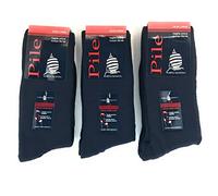 Marina Yachting 3/6 Paia di Calza Lunga Termica Da Neve in Pile da Uomo Calze Termiche Tinta Unita oppure Fantasia da Sci (Blu, 3)