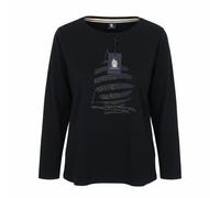 MARINA YACHTING T-Shirt Donna S Maniche Lunghe Girocollo Nero Strass