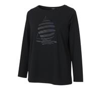 MARINA YACHTING T-Shirt Donna S Nero Girocollo Pullover Strass Manica Lunga