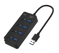 Marinada 1 Pezzo Switch Hub3.0 Splitter Hub Port Expander Plastica Nera 4 Prot 3.0+2.0 Hub