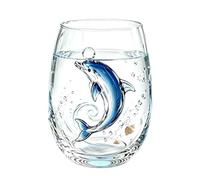 Marine Animal Mug - Coastal Theme Water Tumbler, Cute Blue Ringed Drink Cup