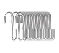 Marine Aurora 20 ganci da appendere a forma di S, ganci pesanti a S, in acciaio inox, a forma di S, per cucina, armadio, garage e giardino