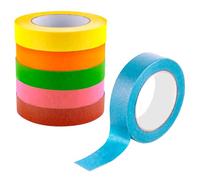 Marine Aurora 6 rotoli di nastro adesivo colorato, 15 mm x 20 m, nastro adesivo per pittori scrivibile, non lascia residui, nastro adesivo colorato per pittura, artigianato, lezioni d'arte