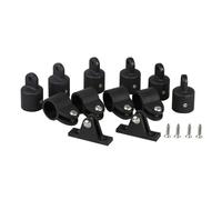 Marine Bimini Top Fittings Kit 12pcs Nylon Boat Hardware Set | High Strength Black Nylon Slide Cap Jaw Slide Deck Hinge Awning Parts | Yacht Boat Sunshade Hardware for Kayak Canoe Fishing Boät
