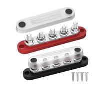 Marine Bus Bar - 10.5x2.8x2.2cm Copper | 100A Power Distribution Block | Positive Negative Power Terminal Block | Heavy Duty Car Boat Battery Wiring Junction Connector Use