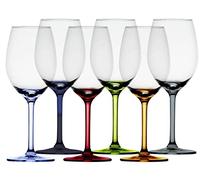 Marine Business Bicchieri da vino Party Color Base, set da 6 pezzi, infrangibili, colorati, Ecozen