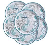 Marine Business Coastal - Piatto piano in melamina, 25 cm, set da 6 pezzi