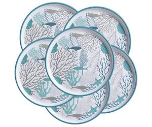 Marine Business Coastal - Piatto piano in melamina, 25 cm, set da 6 pezzi